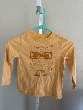okie dokie Yellow Long-Sleeve Owl Graphic Tee